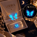 🦋 LOORA Blue Butterfly – طقم الفراشة الزرقاء المضيئة في الظلام ✨
