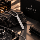 🖤 LOORA MEN – سلسلة رجالية فضية بتصميم مستطيل ونقوش عربية ✨