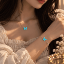🦋 LOORA Blue Butterfly – طقم الفراشة الزرقاء المضيئة في الظلام ✨
