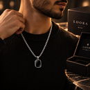 💎 LOORA MEN™ | قلادة رجالية سوداء بتصميم فاخر وأنيق ✨🖤