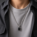 💎 LOORA MEN™ | قلادة رجالية سوداء بتصميم فاخر وأنيق ✨🖤