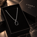 💎 LOORA MEN™ | قلادة رجالية سوداء بتصميم فاخر وأنيق ✨🖤